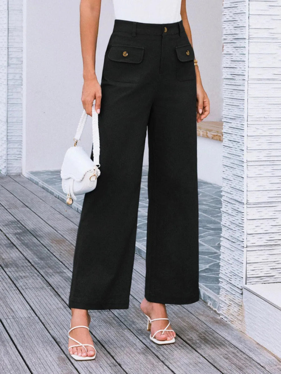 High Waist Wide Leg Pants - Easy Pickins Store