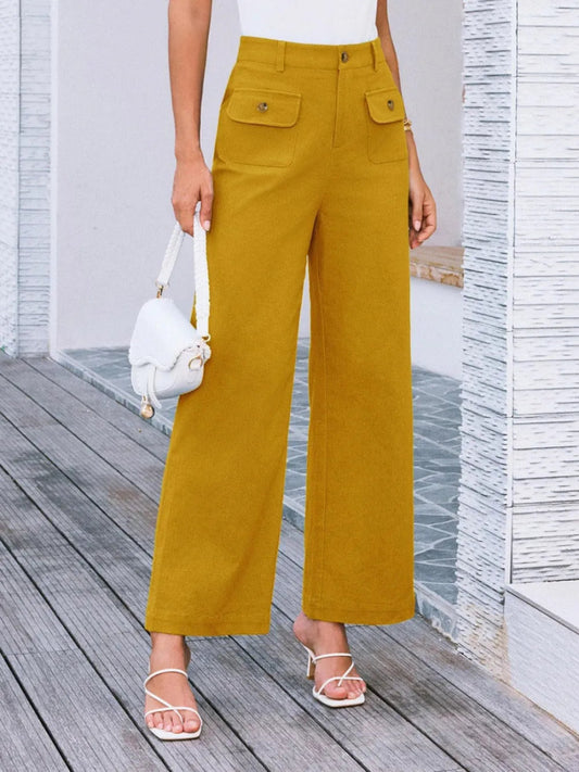 High Waist Wide Leg Pants - Easy Pickins Store