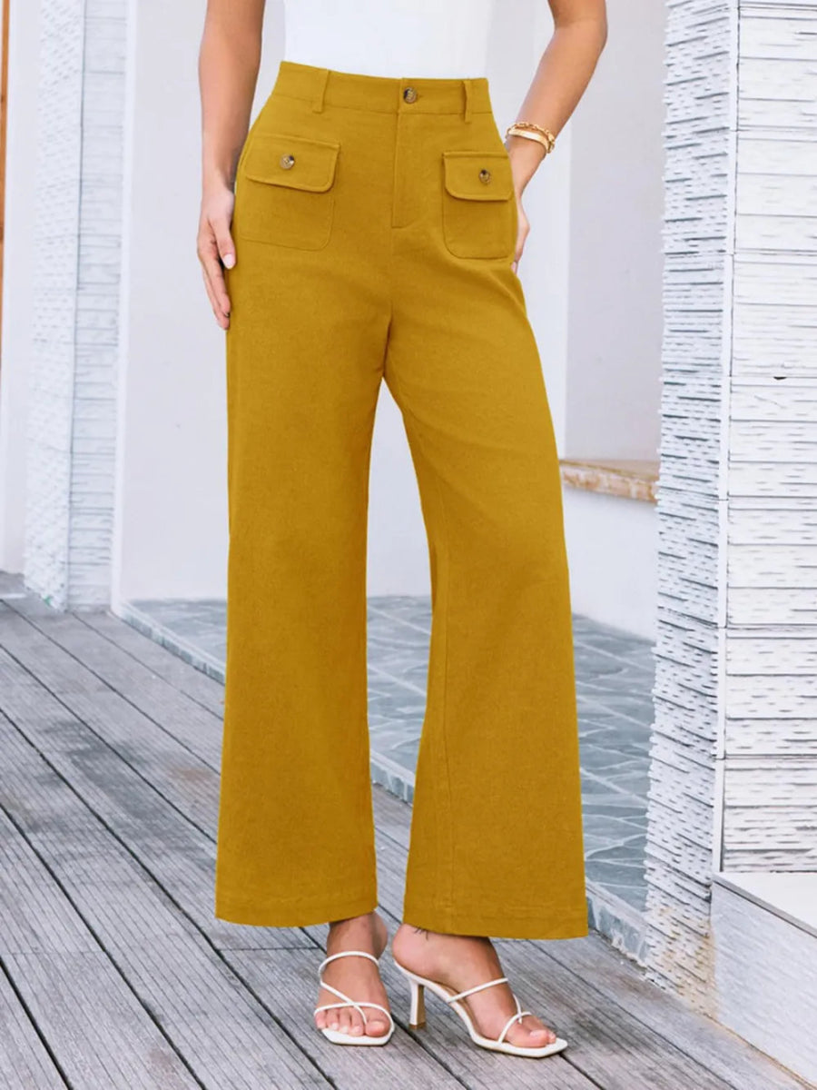 High Waist Wide Leg Pants - Easy Pickins Store