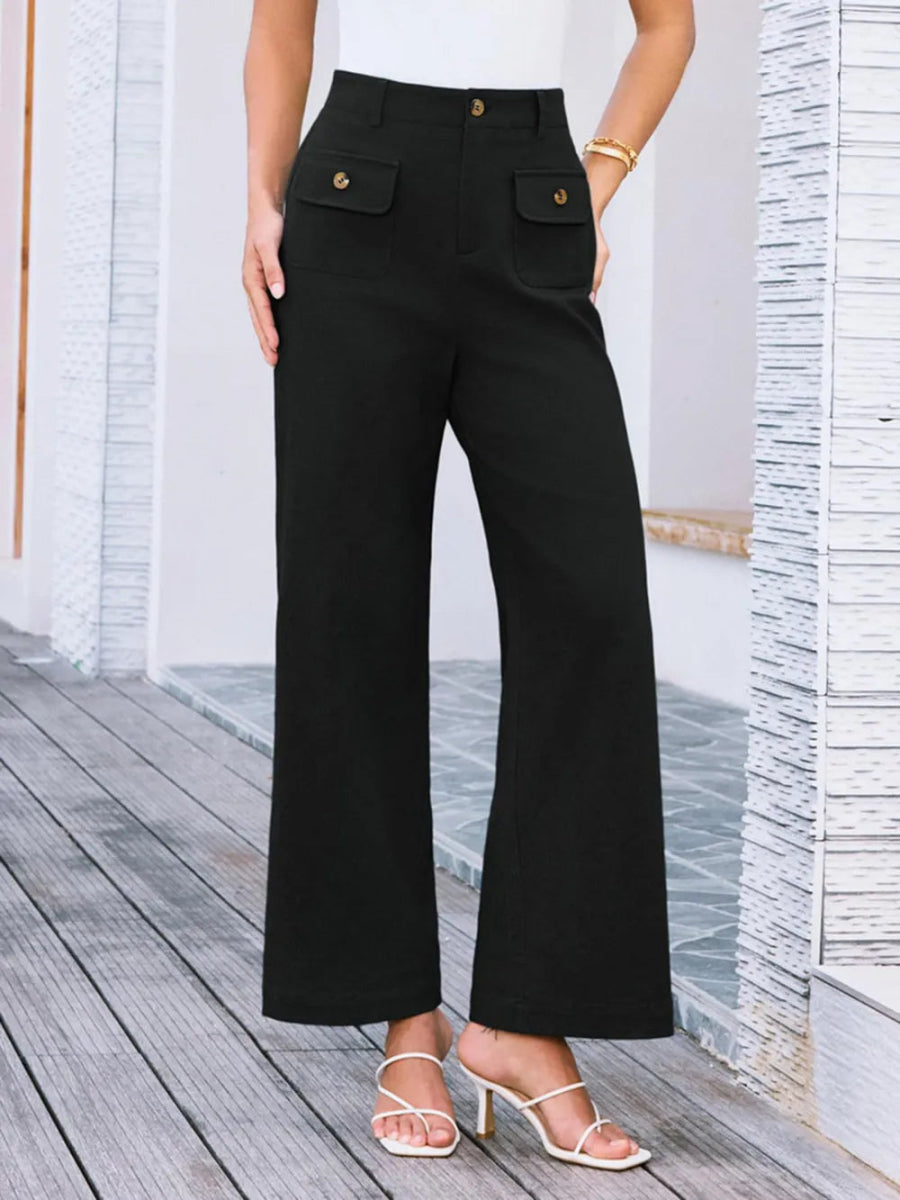 High Waist Wide Leg Pants - Easy Pickins Store