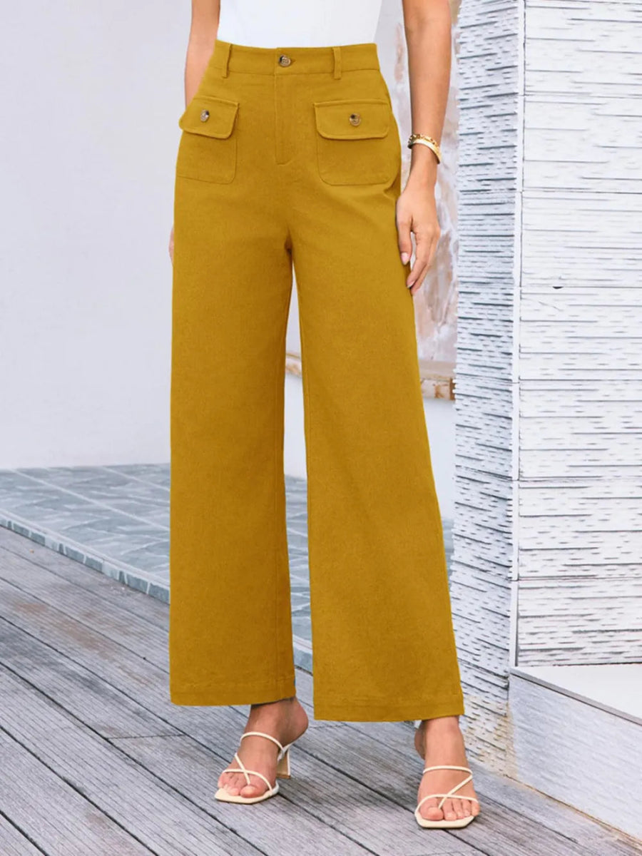 High Waist Wide Leg Pants - Easy Pickins Store