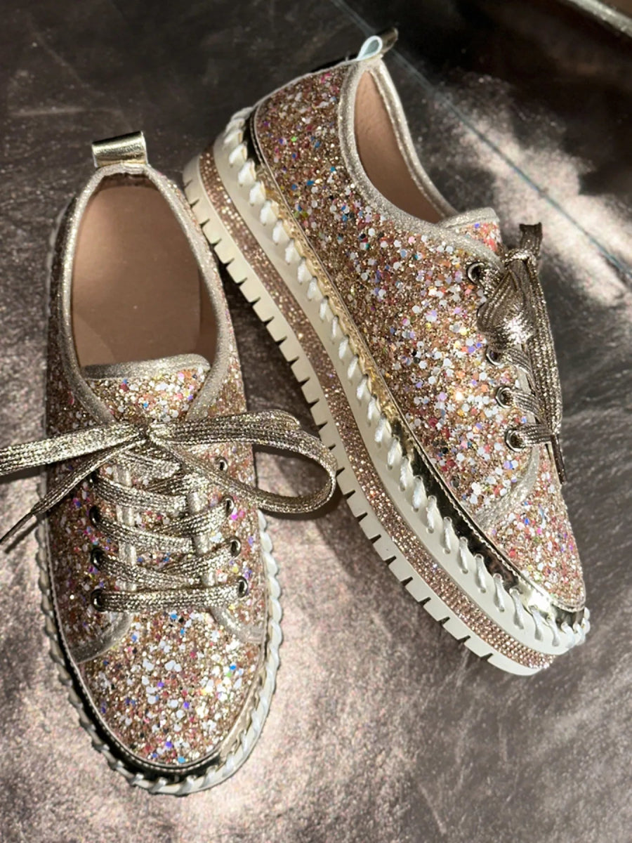 Lace Up Round Toe Platform Sneakers - Easy Pickins Store