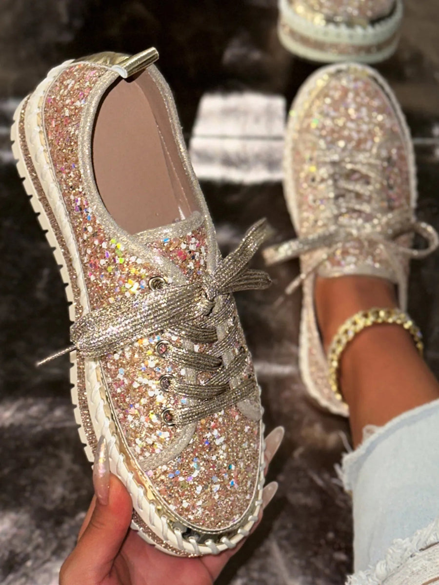 Lace Up Round Toe Platform Sneakers - Easy Pickins Store