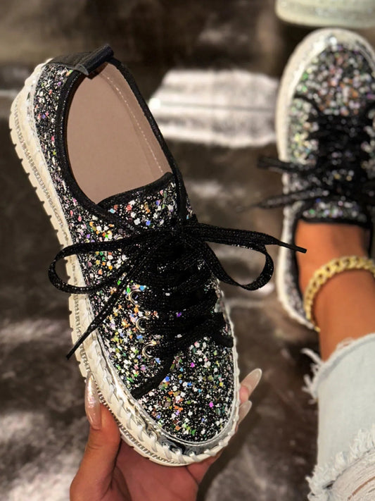 Lace Up Round Toe Platform Sneakers - Easy Pickins Store