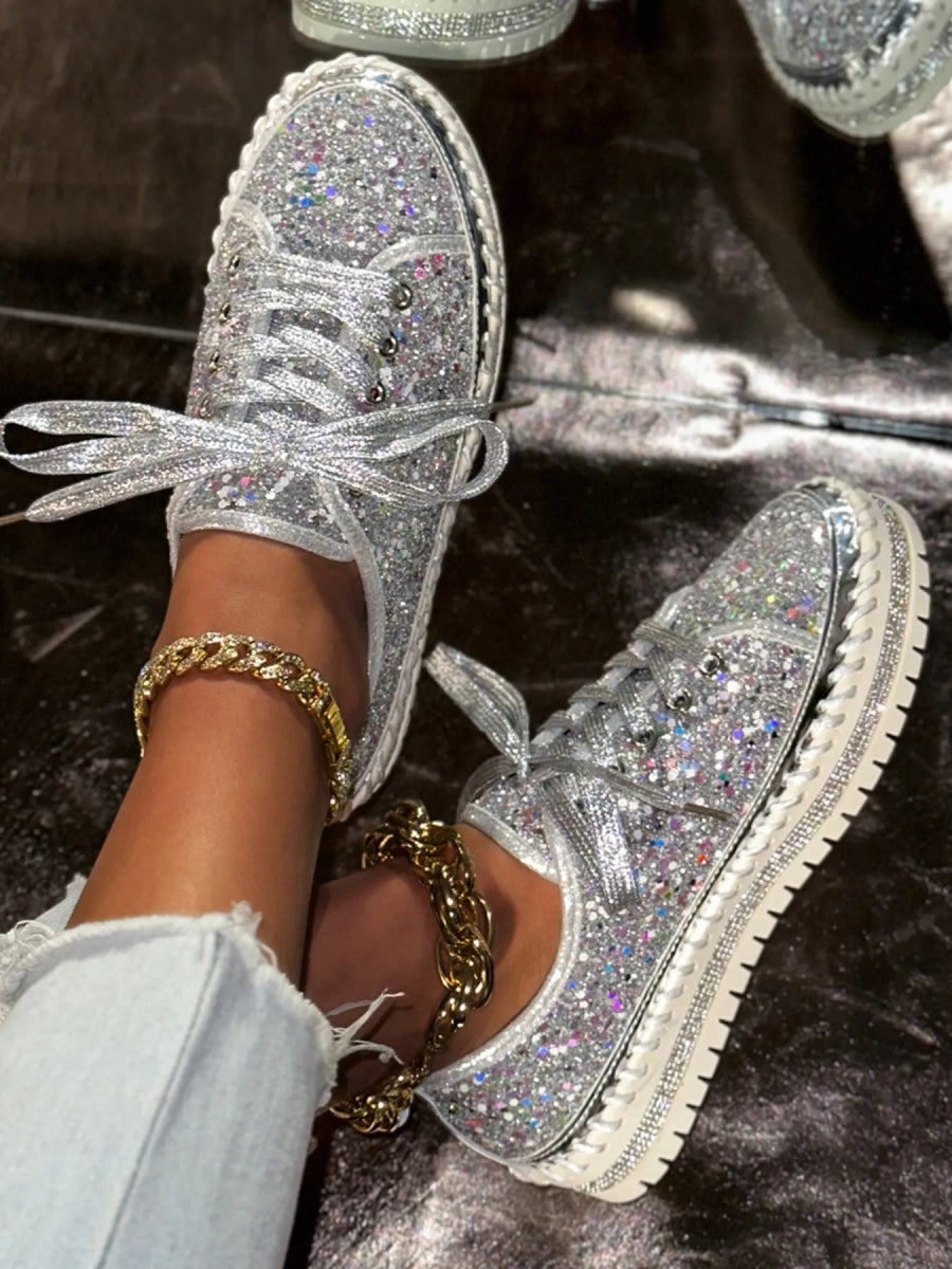 Lace Up Round Toe Platform Sneakers - Easy Pickins Store