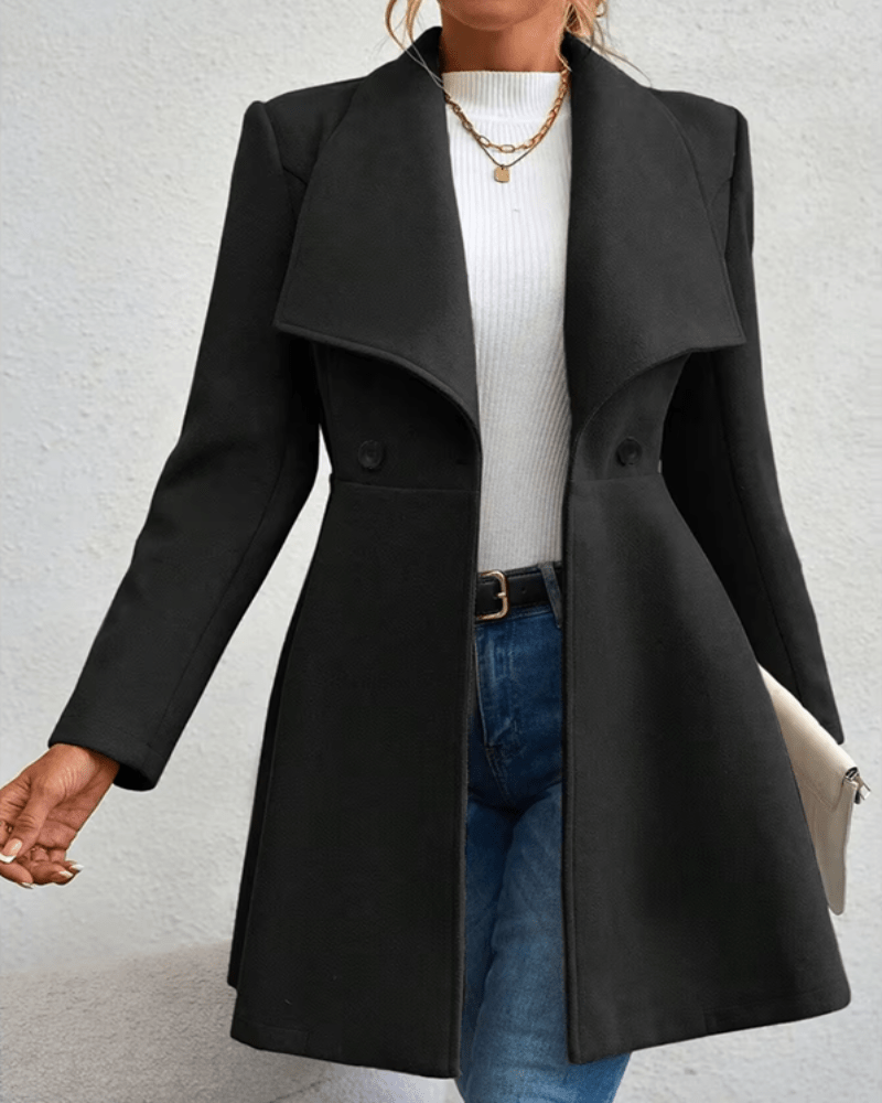 Long Sleeve Lapel Button - Up Coat - Easy Pickins Store
