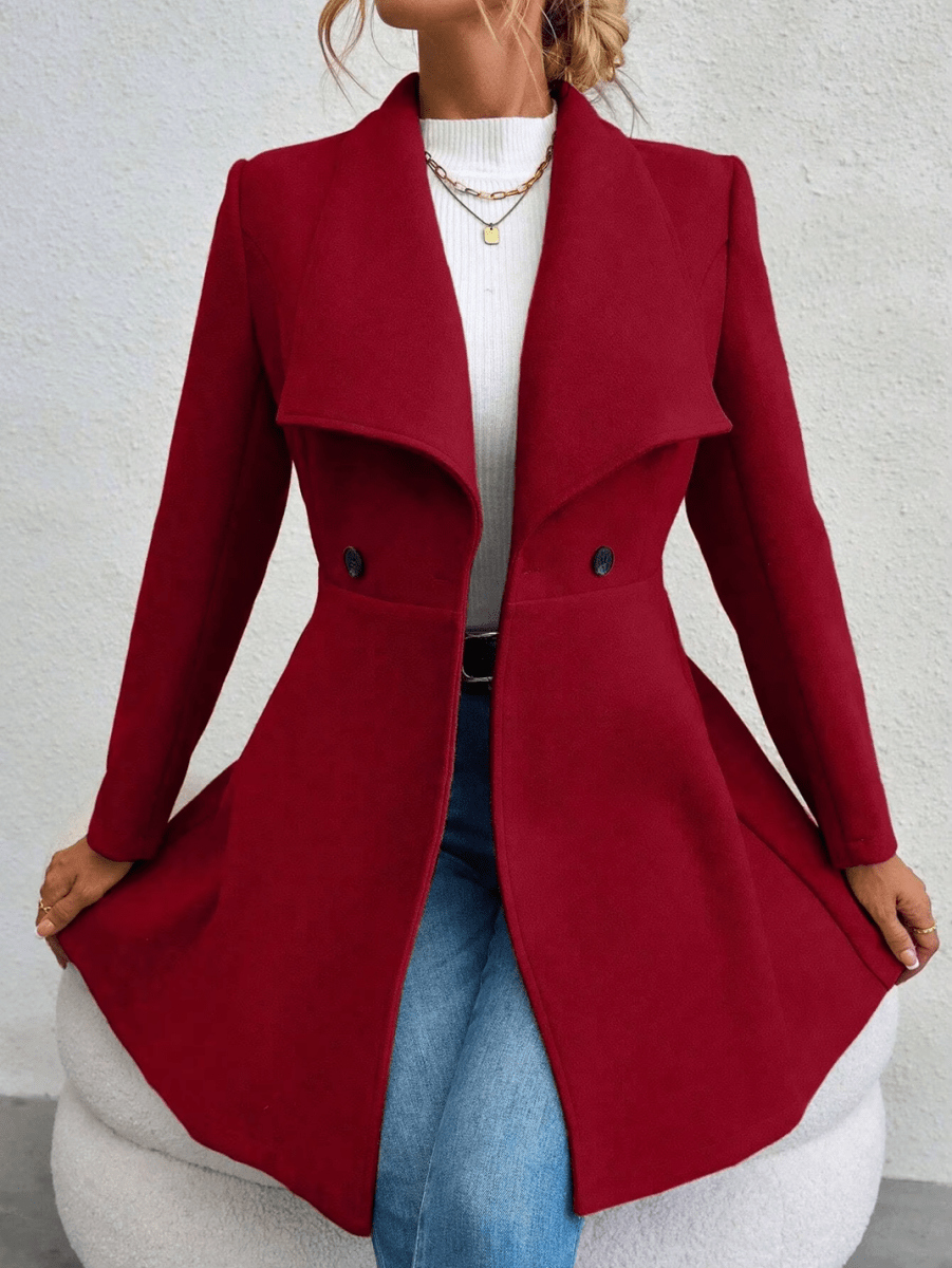 Long Sleeve Lapel Button - Up Coat - Easy Pickins Store