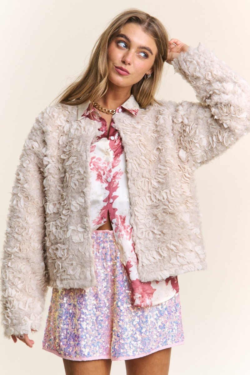 Mixed Fabric Chic Jacket - Easy Pickins Store