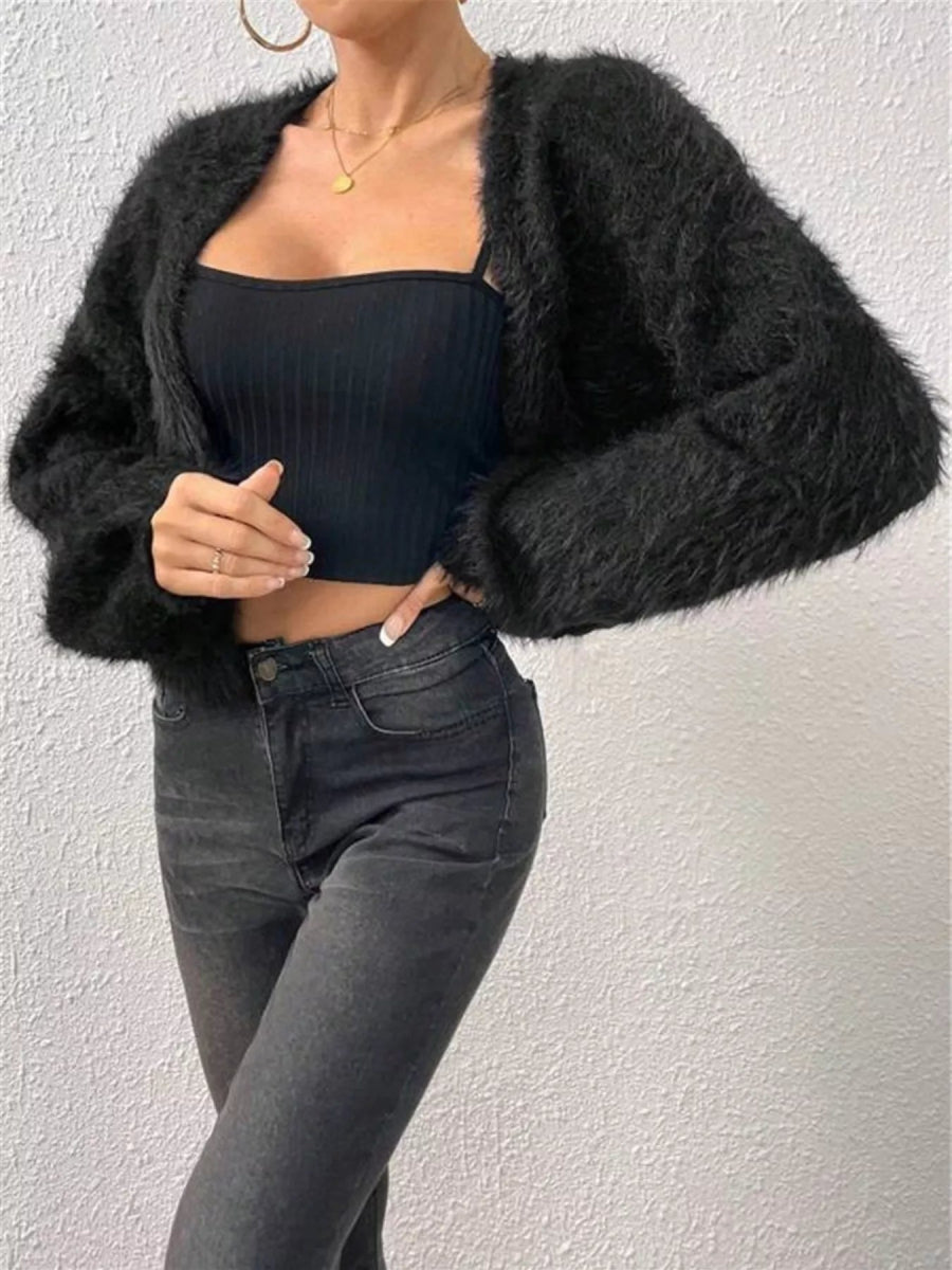 Open Front Long Sleeve Cardigan - Easy Pickins Store