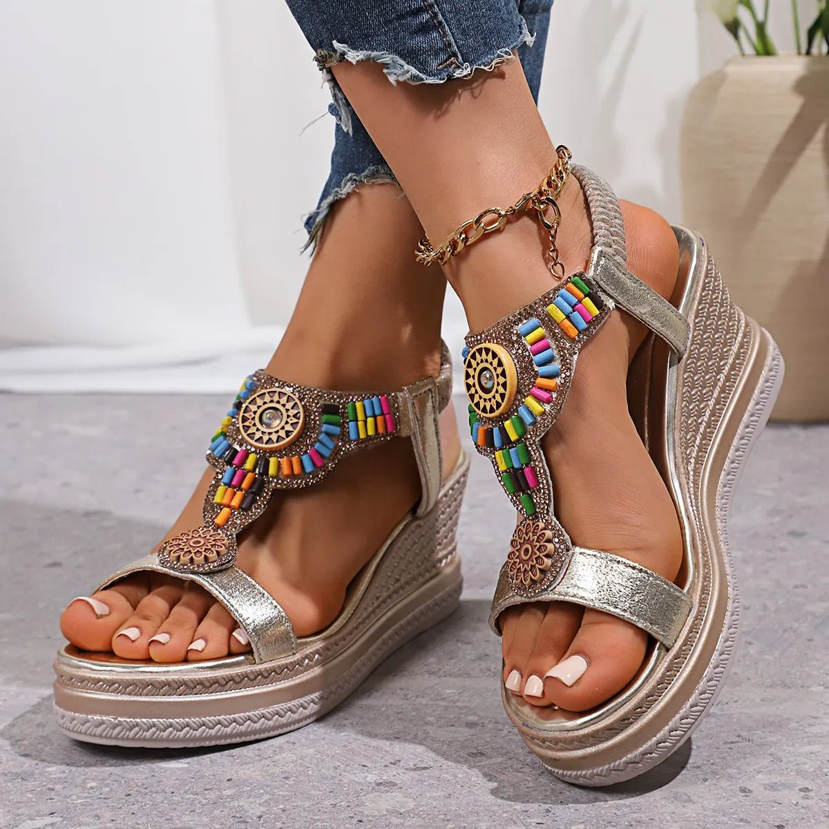 Open Toe Wedge Sandals - Easy Pickins Store