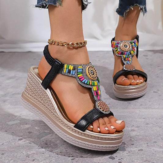 Open Toe Wedge Sandals - Easy Pickins Store
