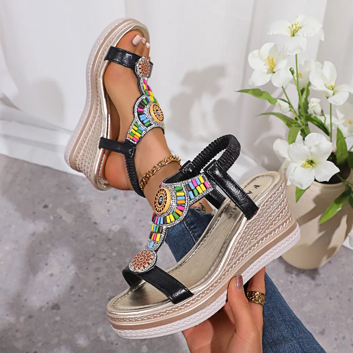 Open Toe Wedge Sandals - Easy Pickins Store
