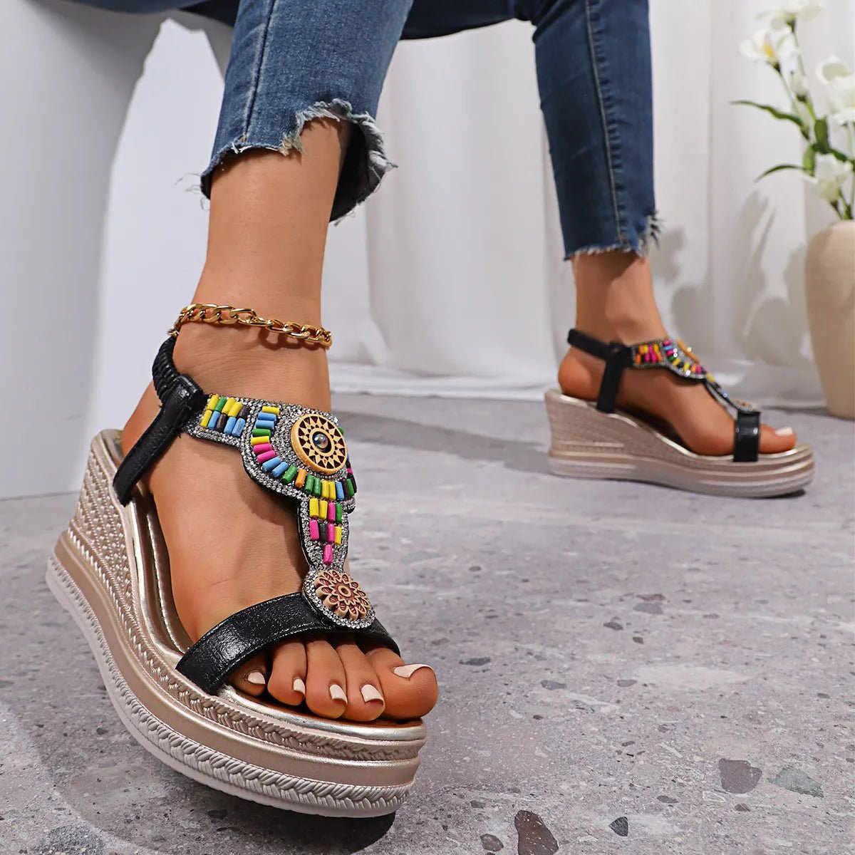 Open Toe Wedge Sandals - Easy Pickins Store