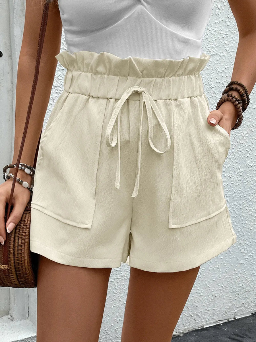 Paperbag Waist Shorts with Pockets - Easy Pickins Store