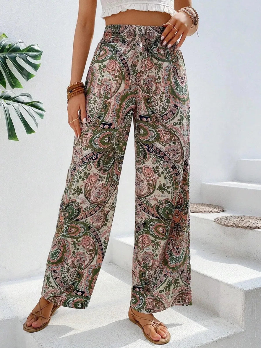 Printed Wide Leg Pants - Easy Pickins Store