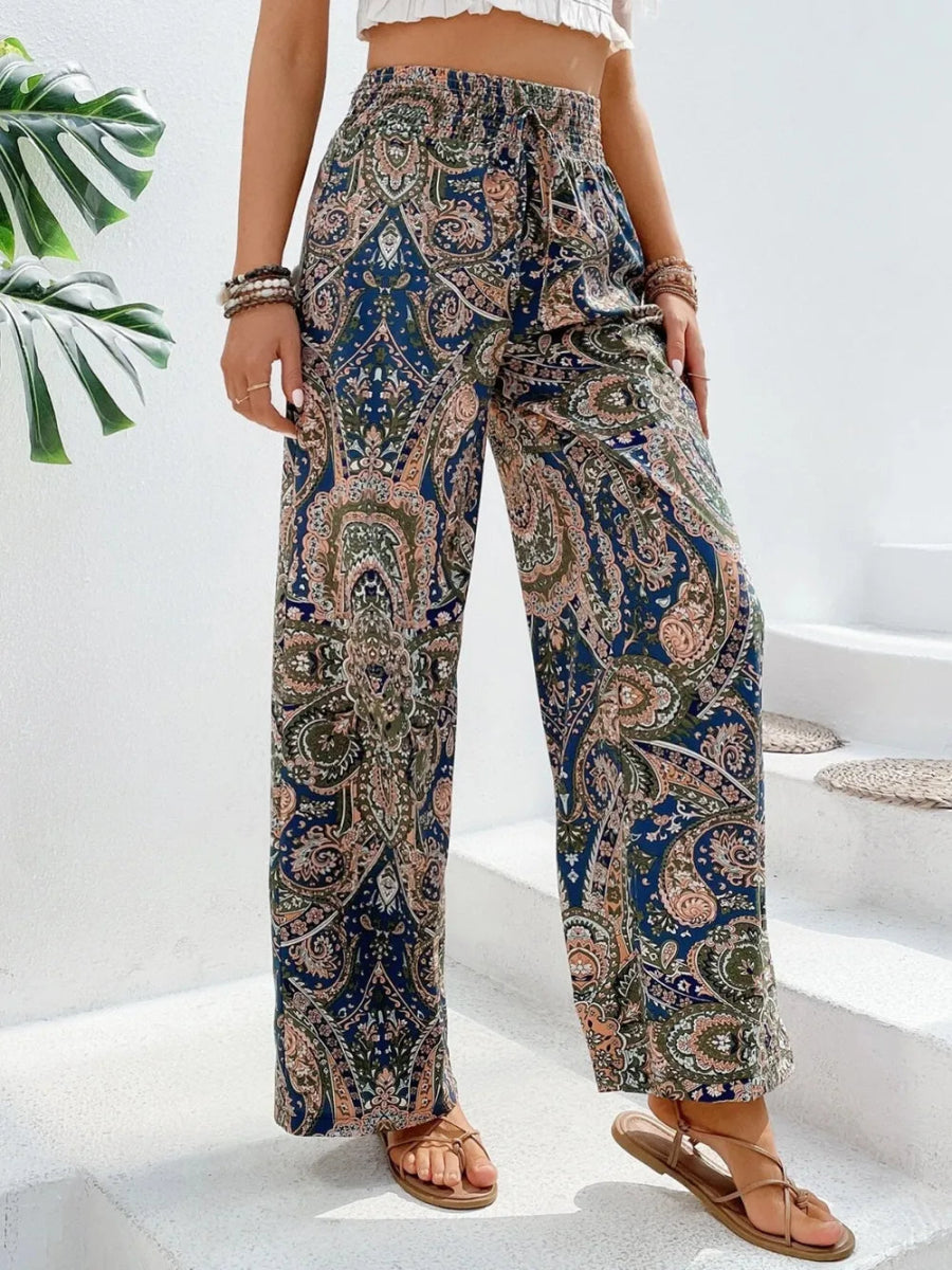 Printed Wide Leg Pants - Easy Pickins Store