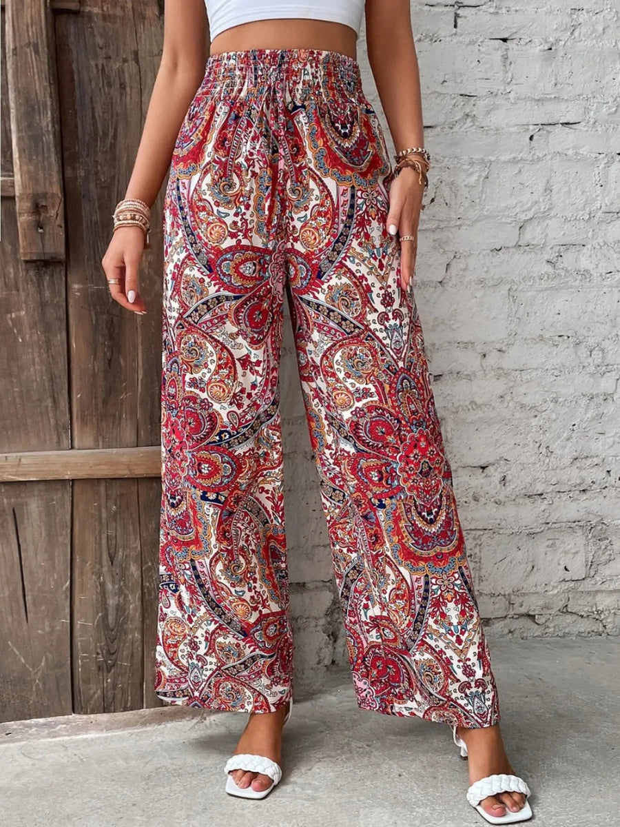 Printed Wide Leg Pants - Easy Pickins Store