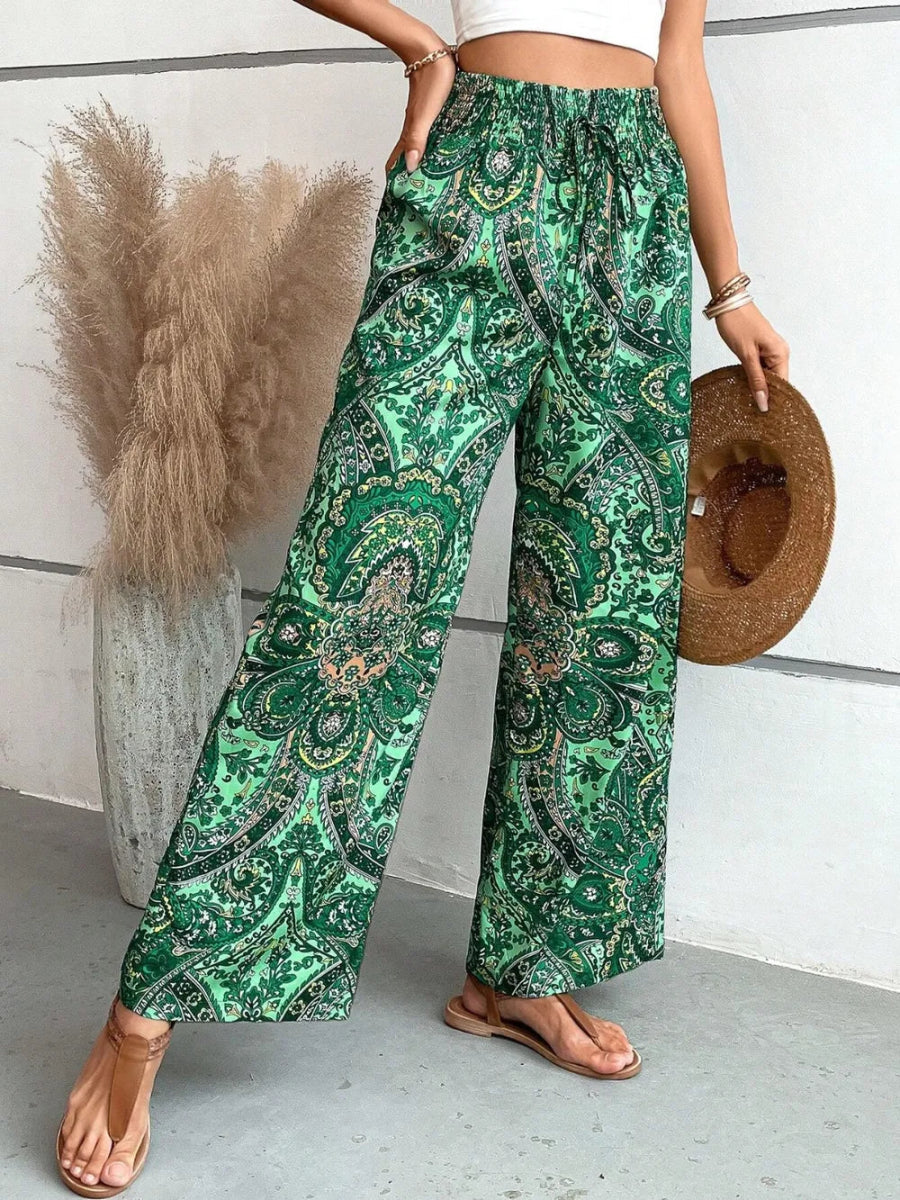 Printed Wide Leg Pants - Easy Pickins Store
