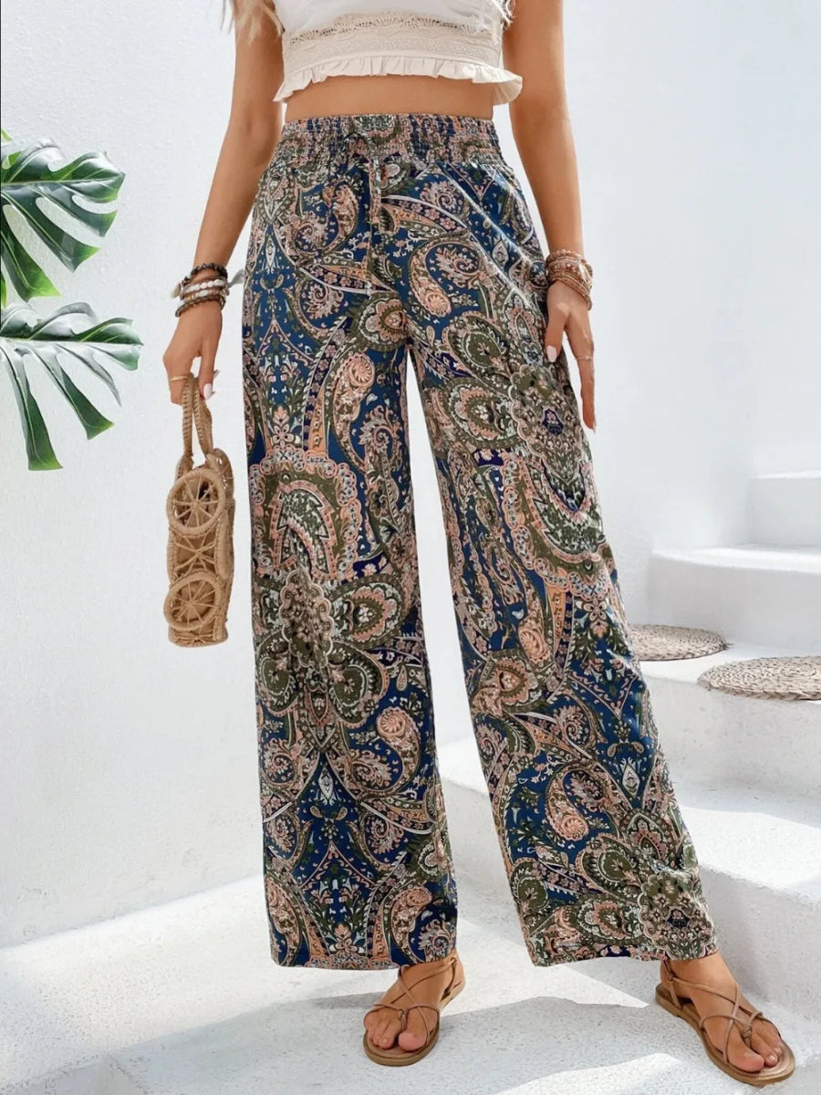 Printed Wide Leg Pants - Easy Pickins Store