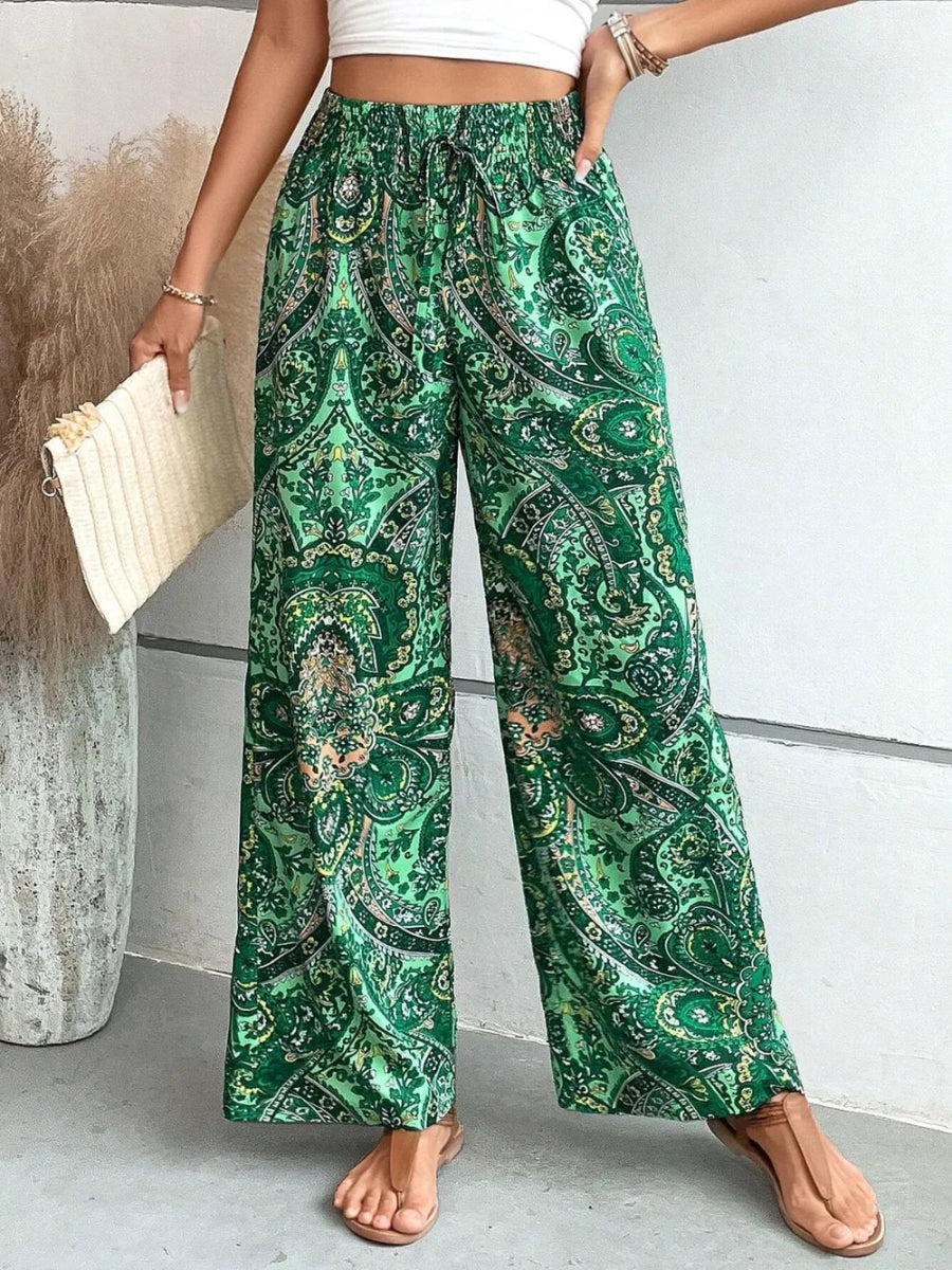 Printed Wide Leg Pants - Easy Pickins Store
