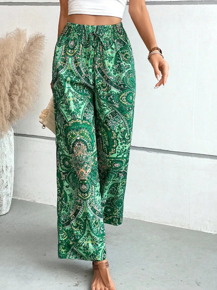 Printed Wide Leg Pants - Easy Pickins Store