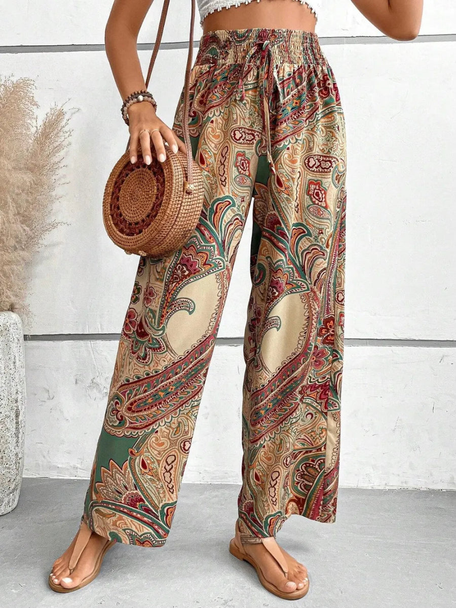 Printed Wide Leg Pants - Easy Pickins Store