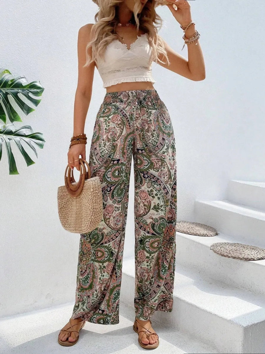 Printed Wide Leg Pants - Easy Pickins Store