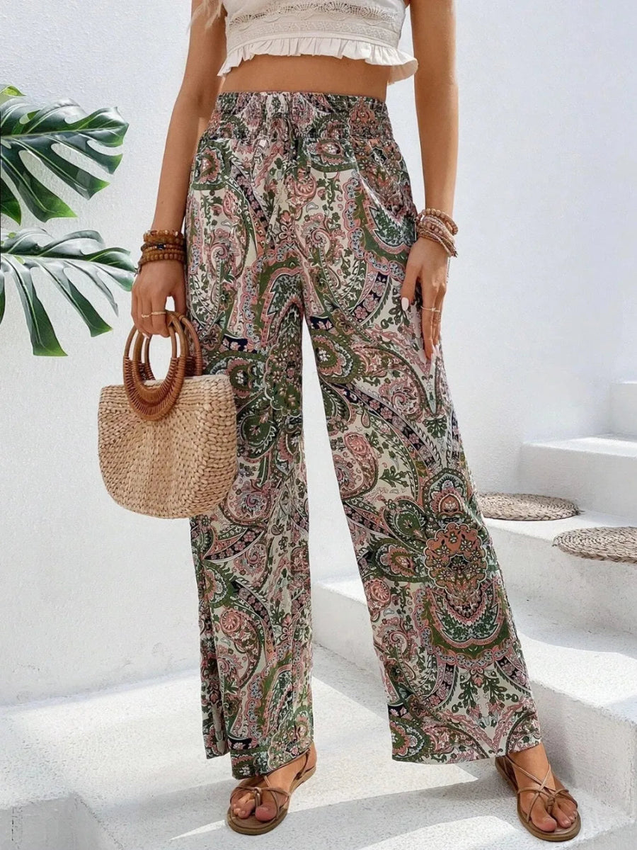 Printed Wide Leg Pants - Easy Pickins Store