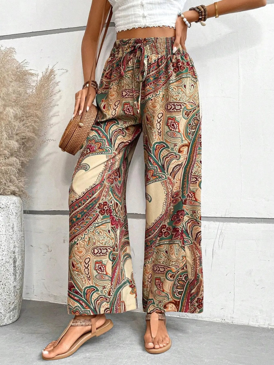 Printed Wide Leg Pants - Easy Pickins Store