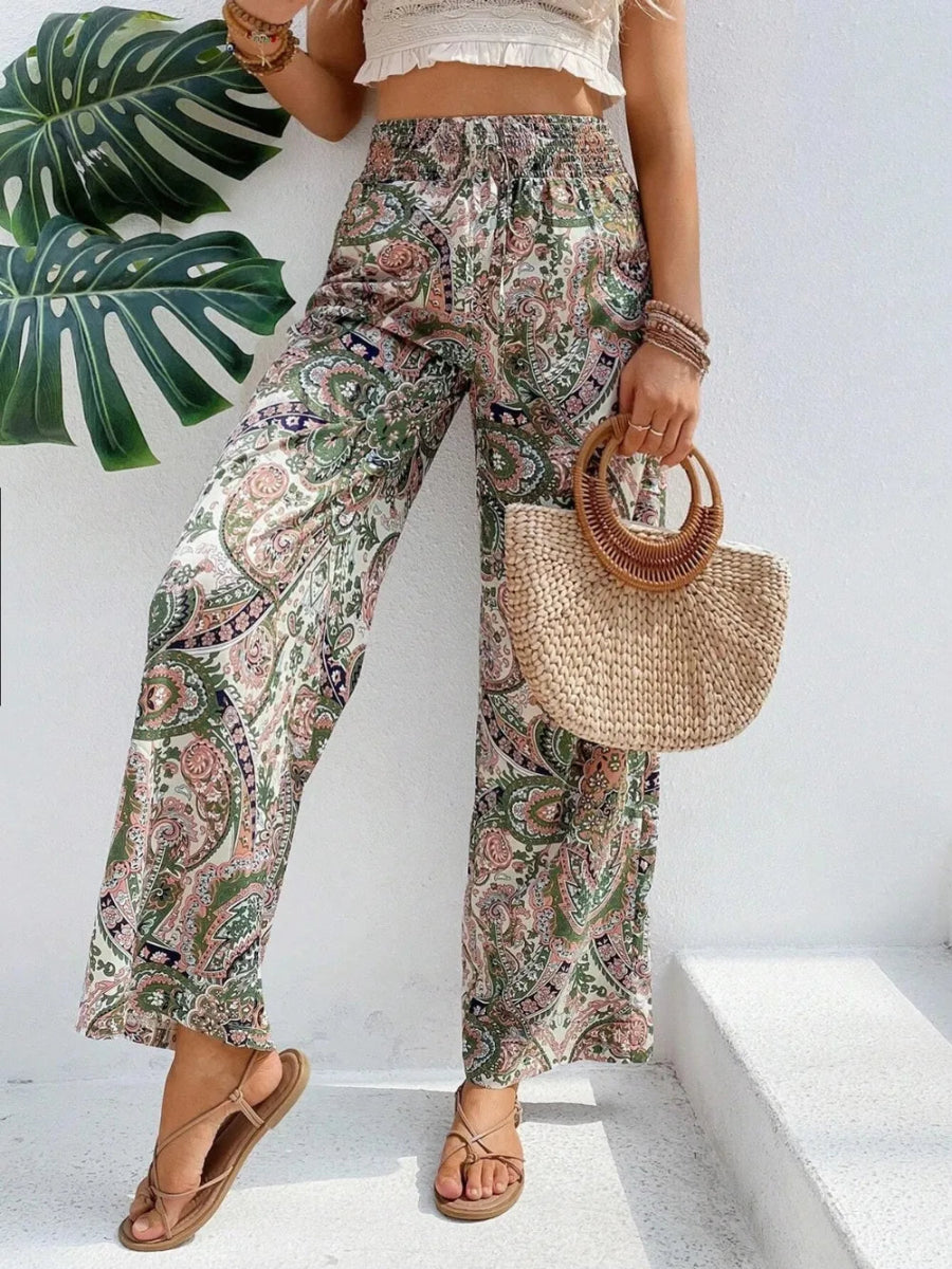 Printed Wide Leg Pants - Easy Pickins Store