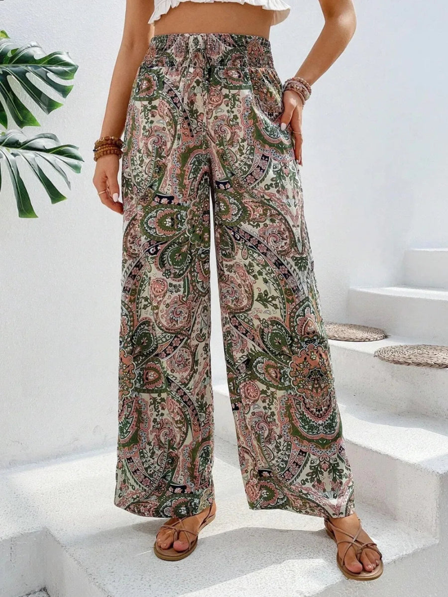 Printed Wide Leg Pants - Easy Pickins Store