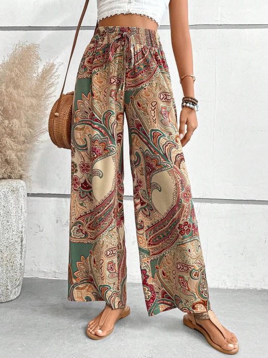 Printed Wide Leg Pants - Easy Pickins Store
