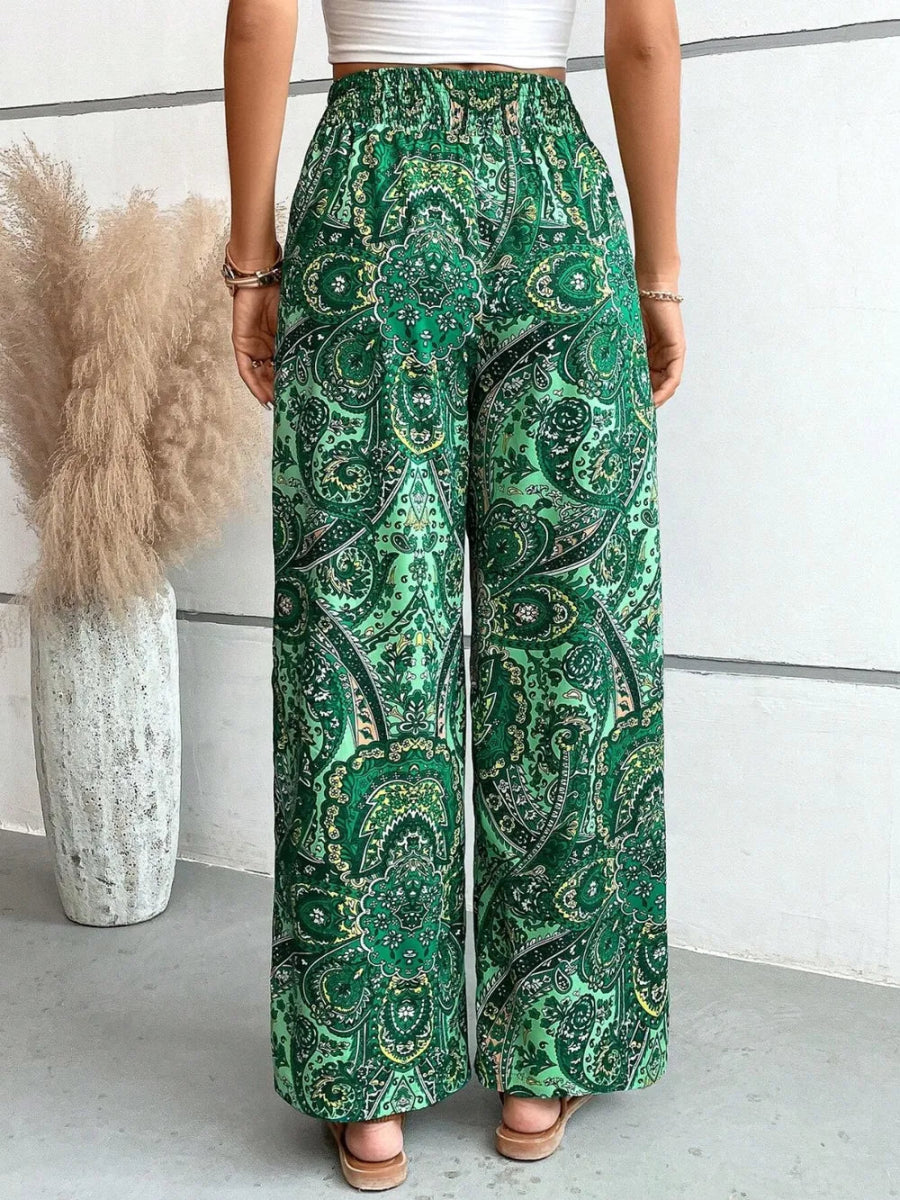 Printed Wide Leg Pants - Easy Pickins Store