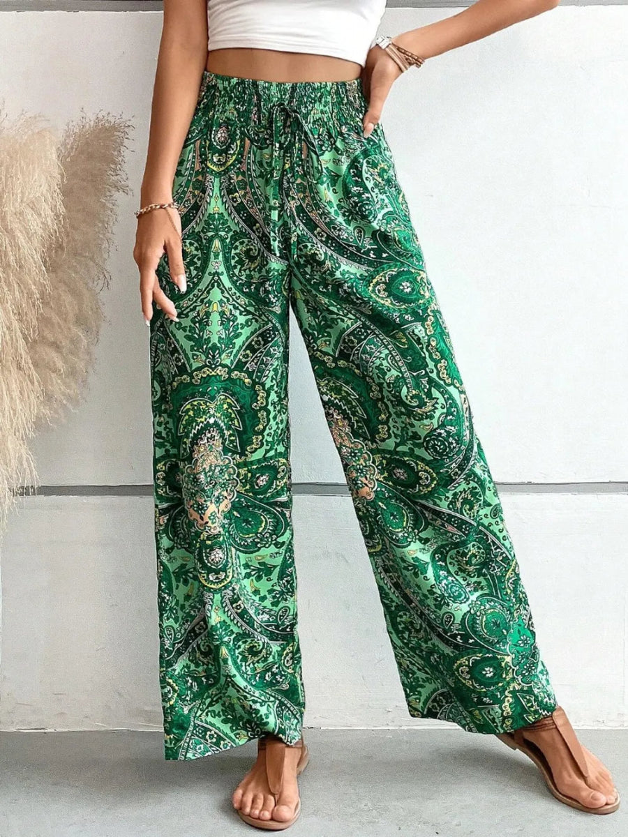 Printed Wide Leg Pants - Easy Pickins Store