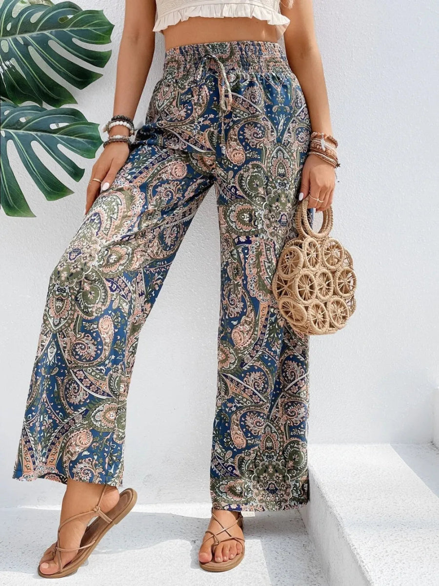Printed Wide Leg Pants - Easy Pickins Store