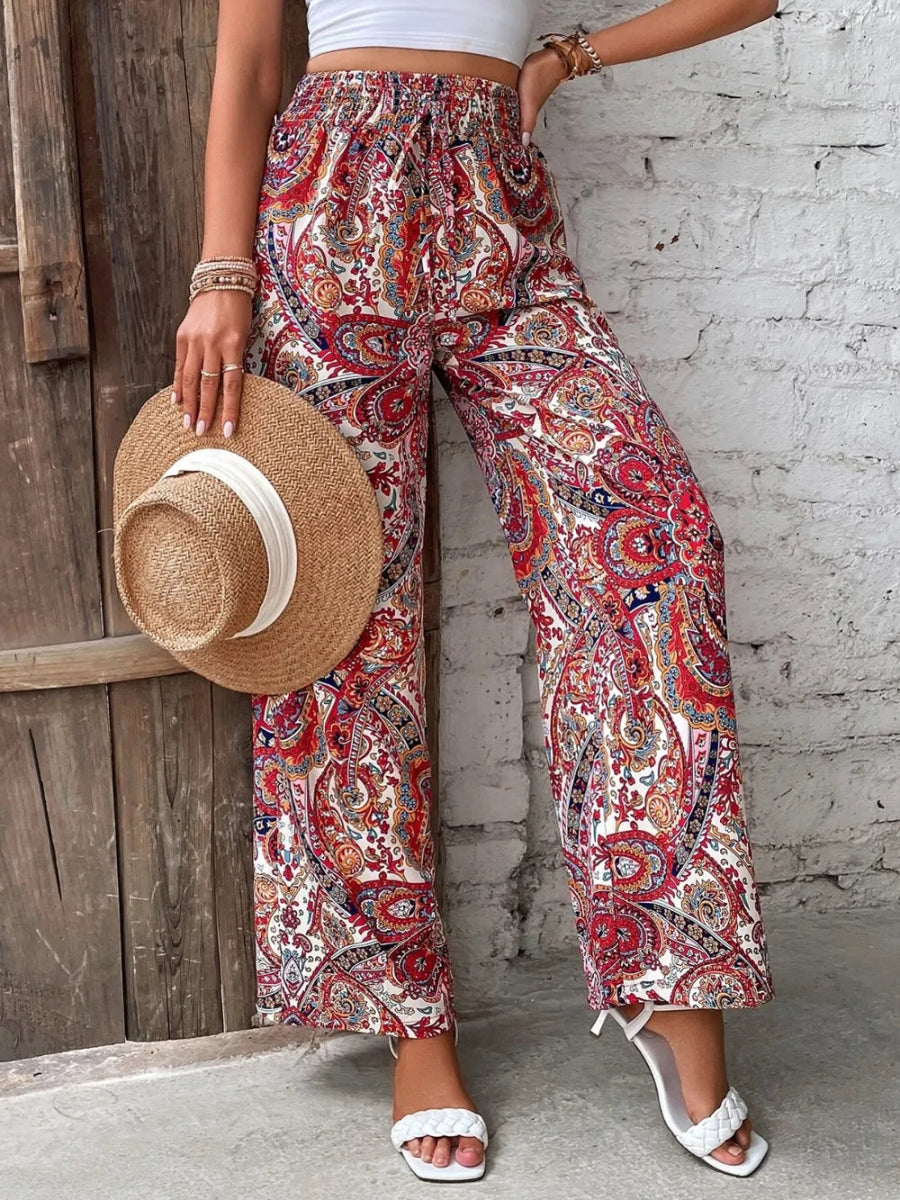 Printed Wide Leg Pants - Easy Pickins Store