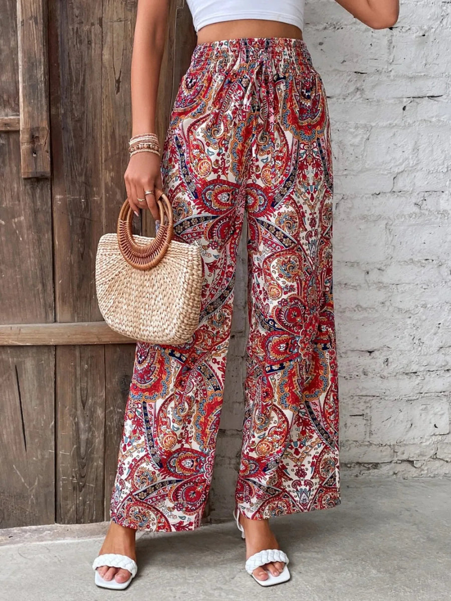 Printed Wide Leg Pants - Easy Pickins Store