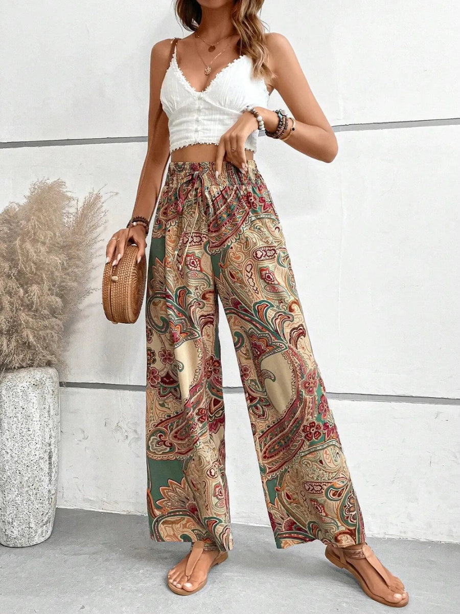 Printed Wide Leg Pants - Easy Pickins Store