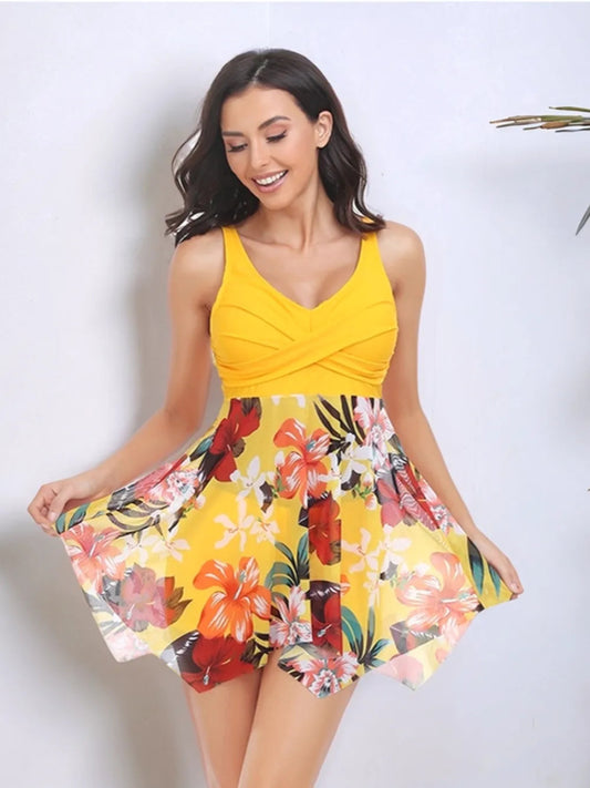 Printed Wide Strap Two - Piece Swim Set - Easy Pickins Store