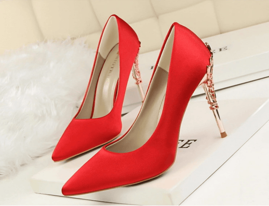Pumps Crystal Solid Buckle Shallow High Heels - Easy Pickins Store