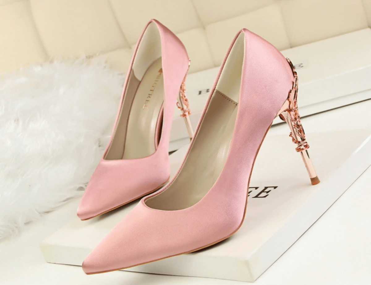Pumps Crystal Solid Buckle Shallow High Heels - Easy Pickins Store