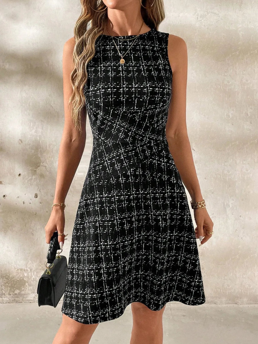 Women's Sleeveless Round Neck Dress - Easy Pickins Store