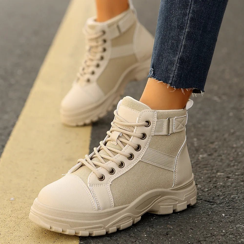 Round - Toe Lace - Up Boots - Easy Pickins Store