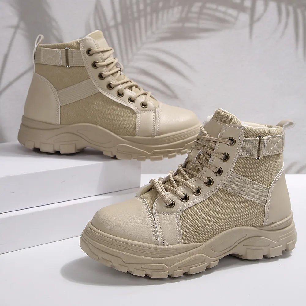 Round - Toe Lace - Up Boots - Easy Pickins Store