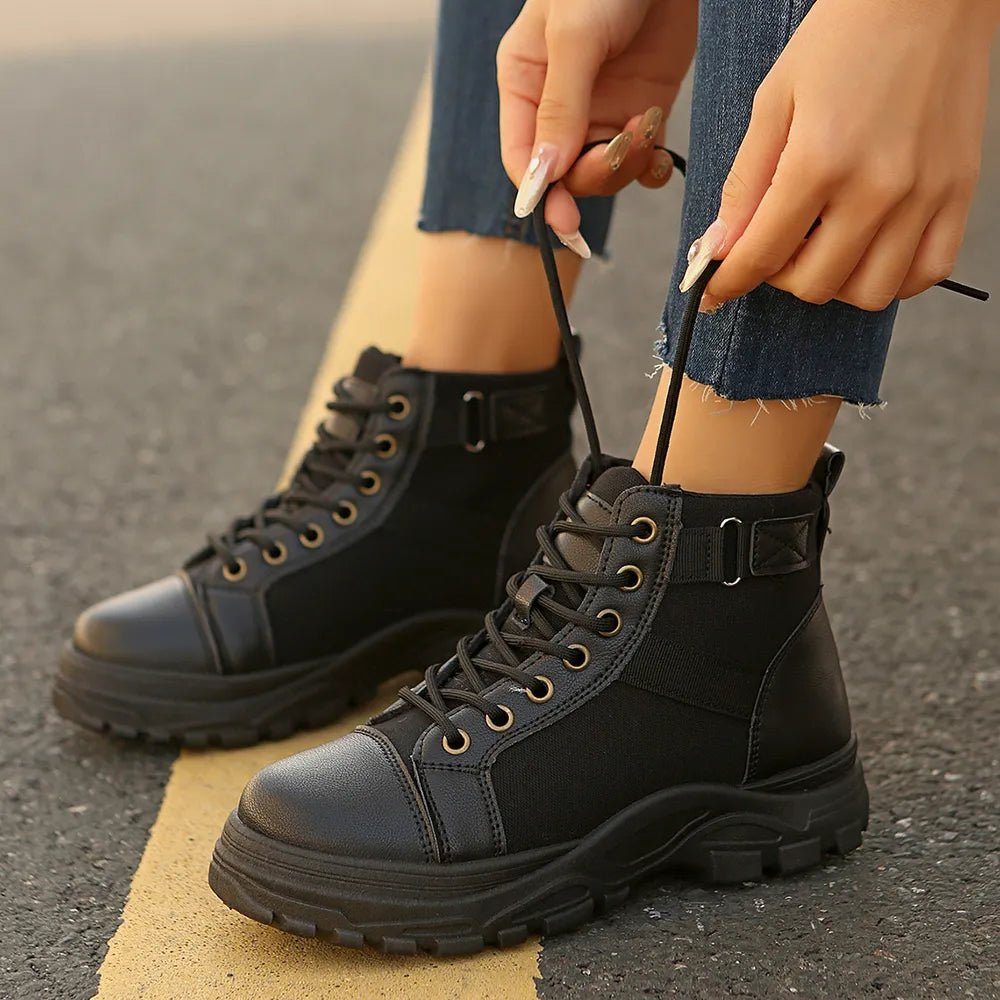 Round - Toe Lace - Up Boots - Easy Pickins Store