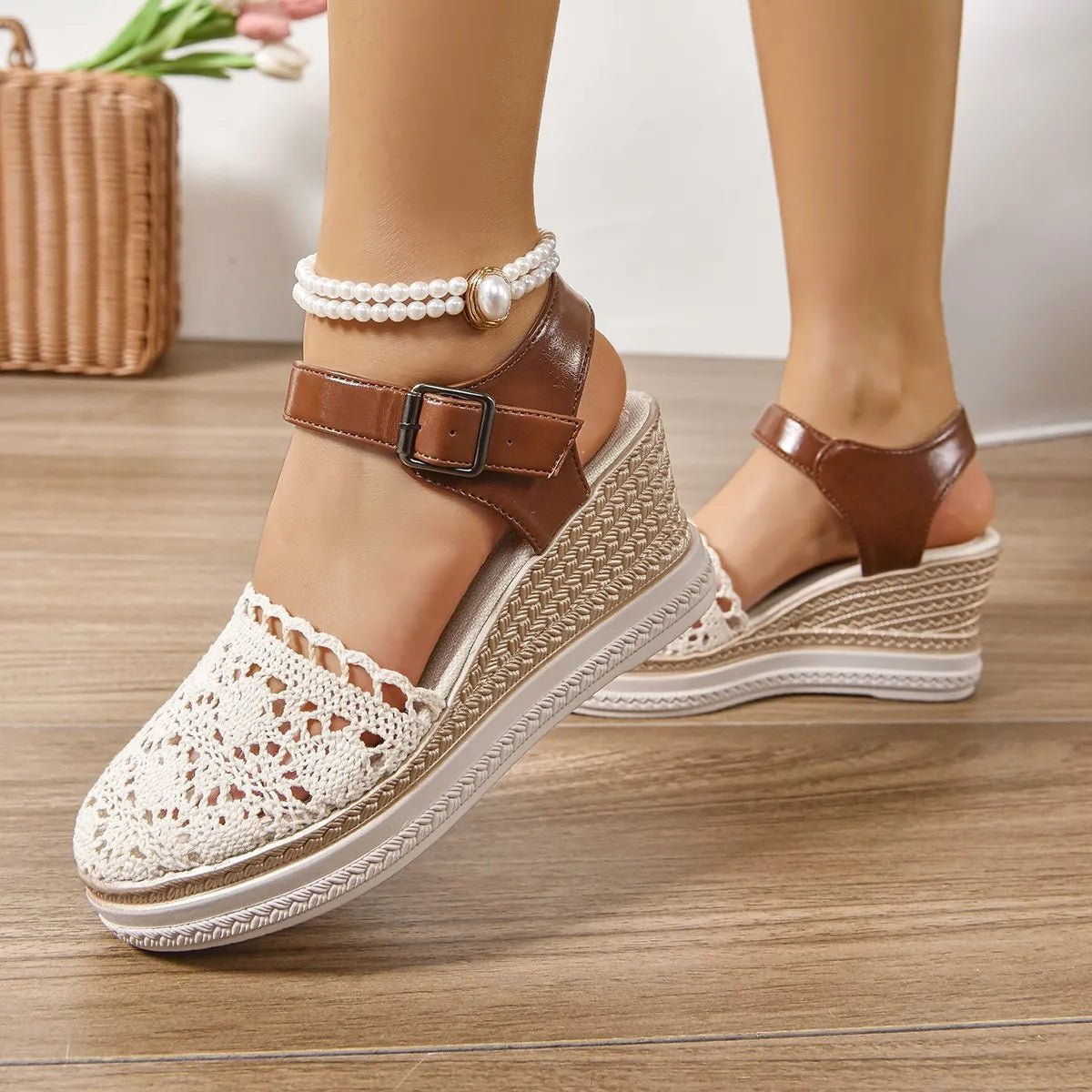 Round Toe Wedge Sandals - Easy Pickins Store