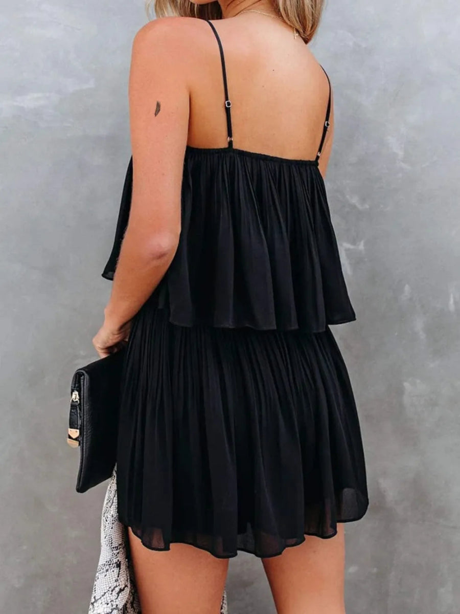 Ruched Spaghetti Strap Romper - Easy Pickins Store