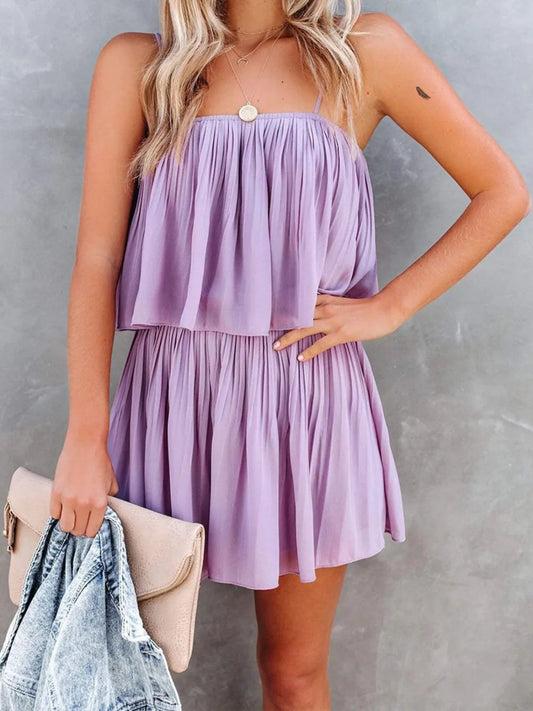 Ruched Spaghetti Strap Romper - Easy Pickins Store