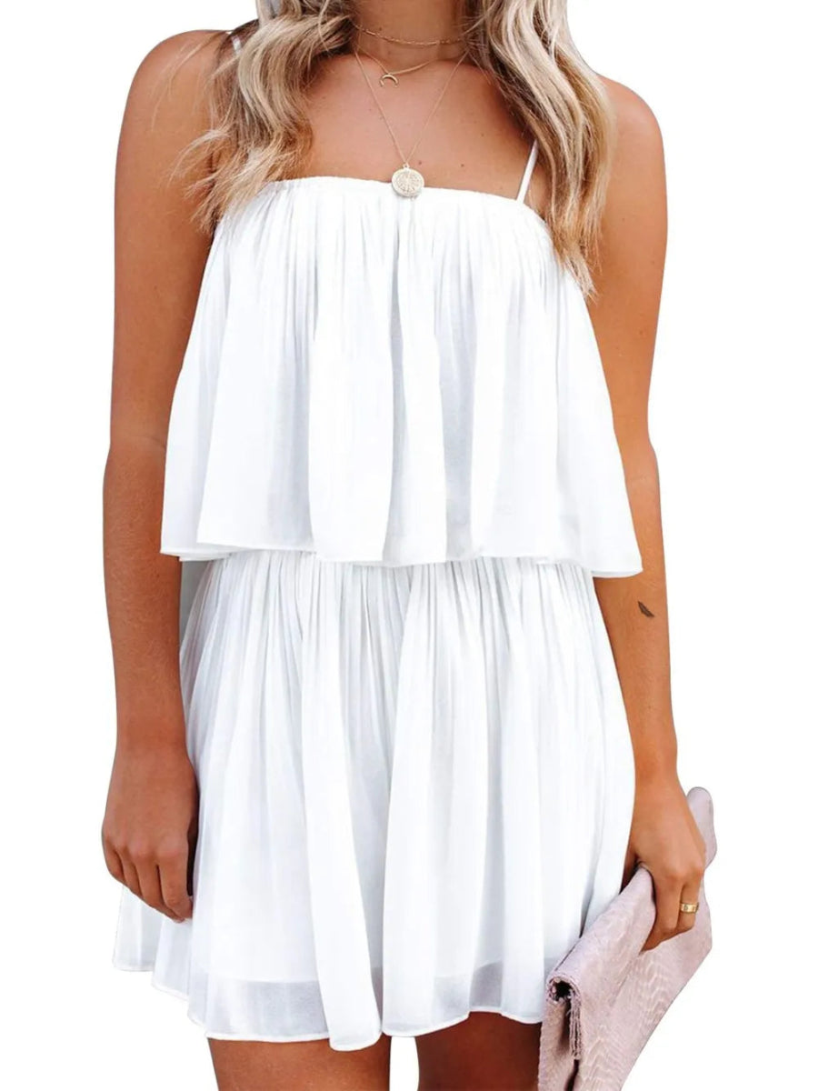 Ruched Spaghetti Strap Romper - Easy Pickins Store