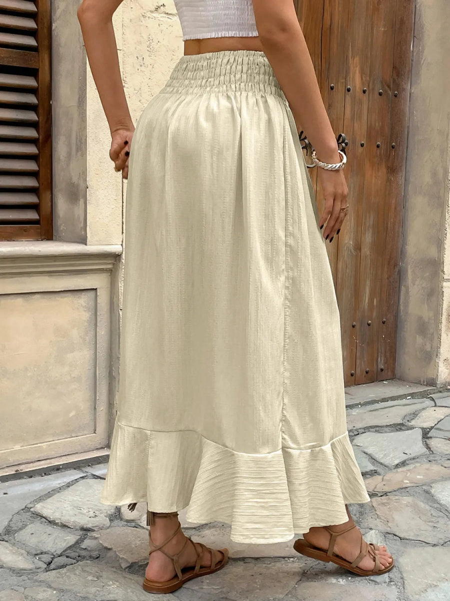 Ruffled Hem Slit Skirt - Easy Pickins Store